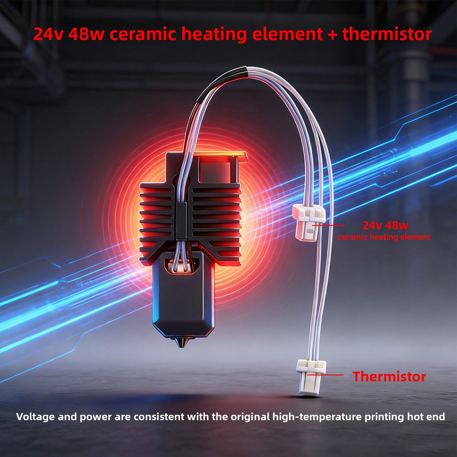 Zestaw 4 szt. Hotendu 0,4 Mm do Snapmaker U1 Wysokoprzepływowa, Całkowicie Metalowa Dysza z grzałką 48 W do Szybkiego Drukowania 3D