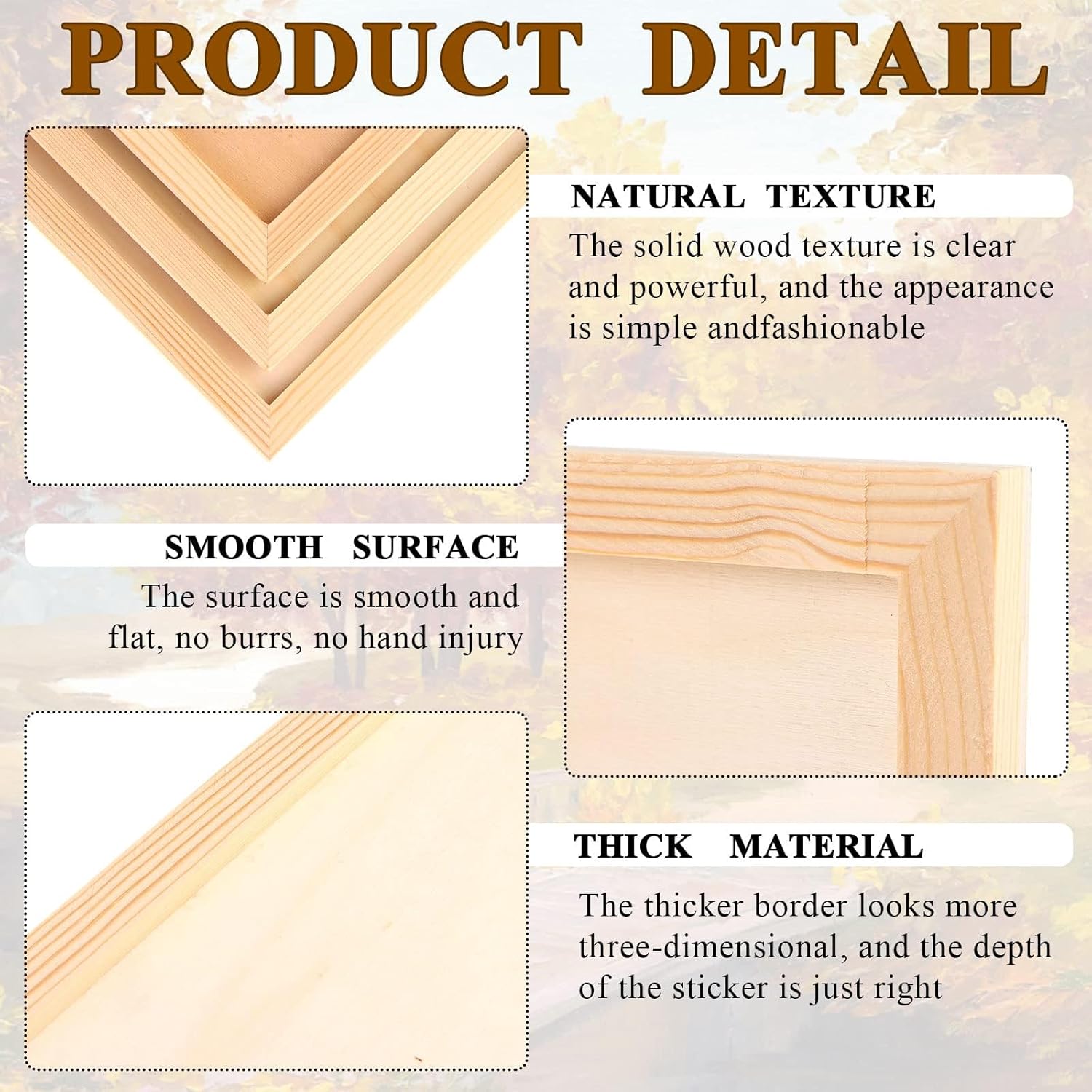 18 Pack Unfinished Wood Canvas Panels Kit Wooden Panel Boards Wood Paint Pouring Panels Wooden Canvas Panels Boards for Painting, Pouring Art, Crafts/11.8x7.9Inch/9x7.5Inch/6x6Inch/4.7x4.7Inch