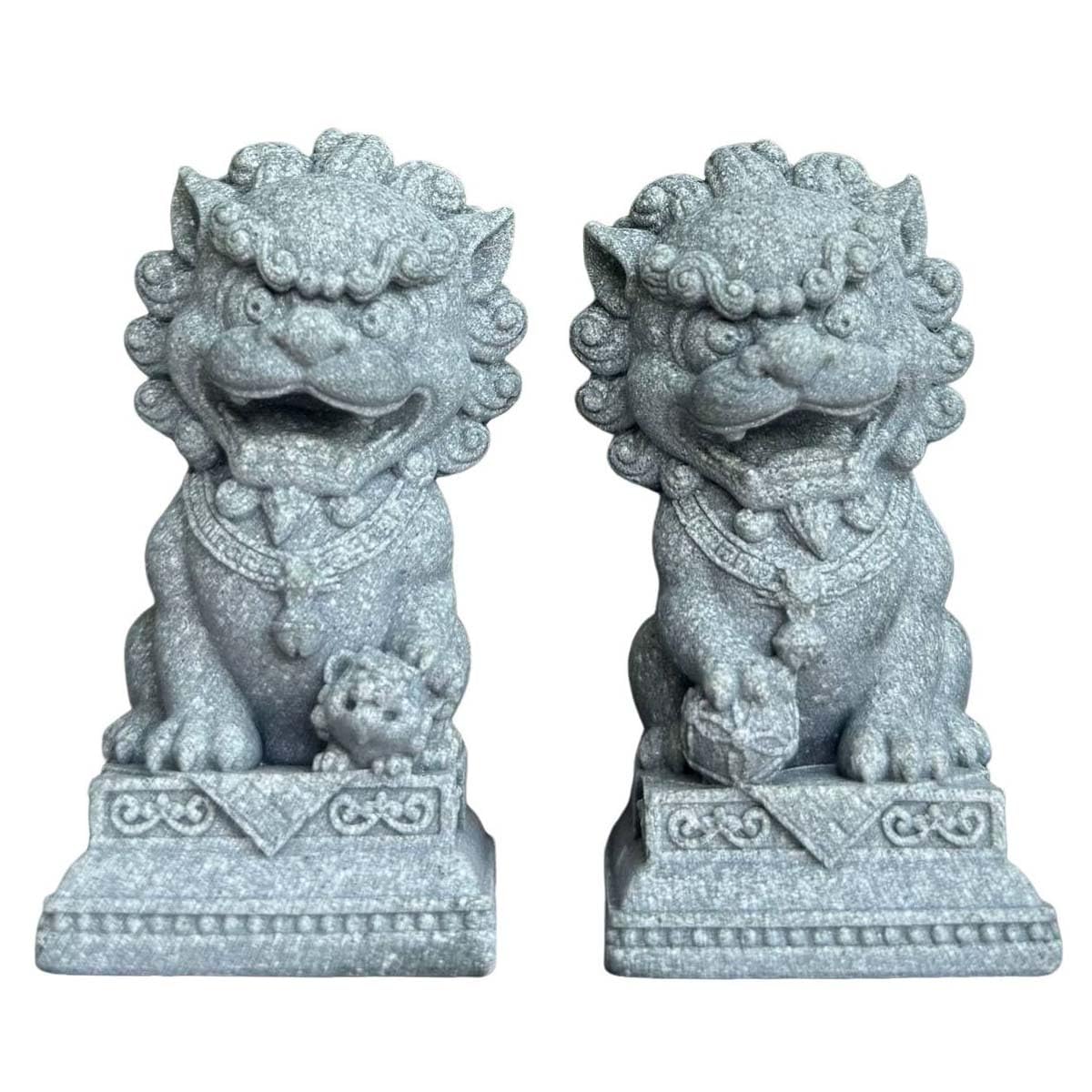 Aquarium Fu Foo Dogs Statues A Pair of 2 Guardian Lion Figurines,G