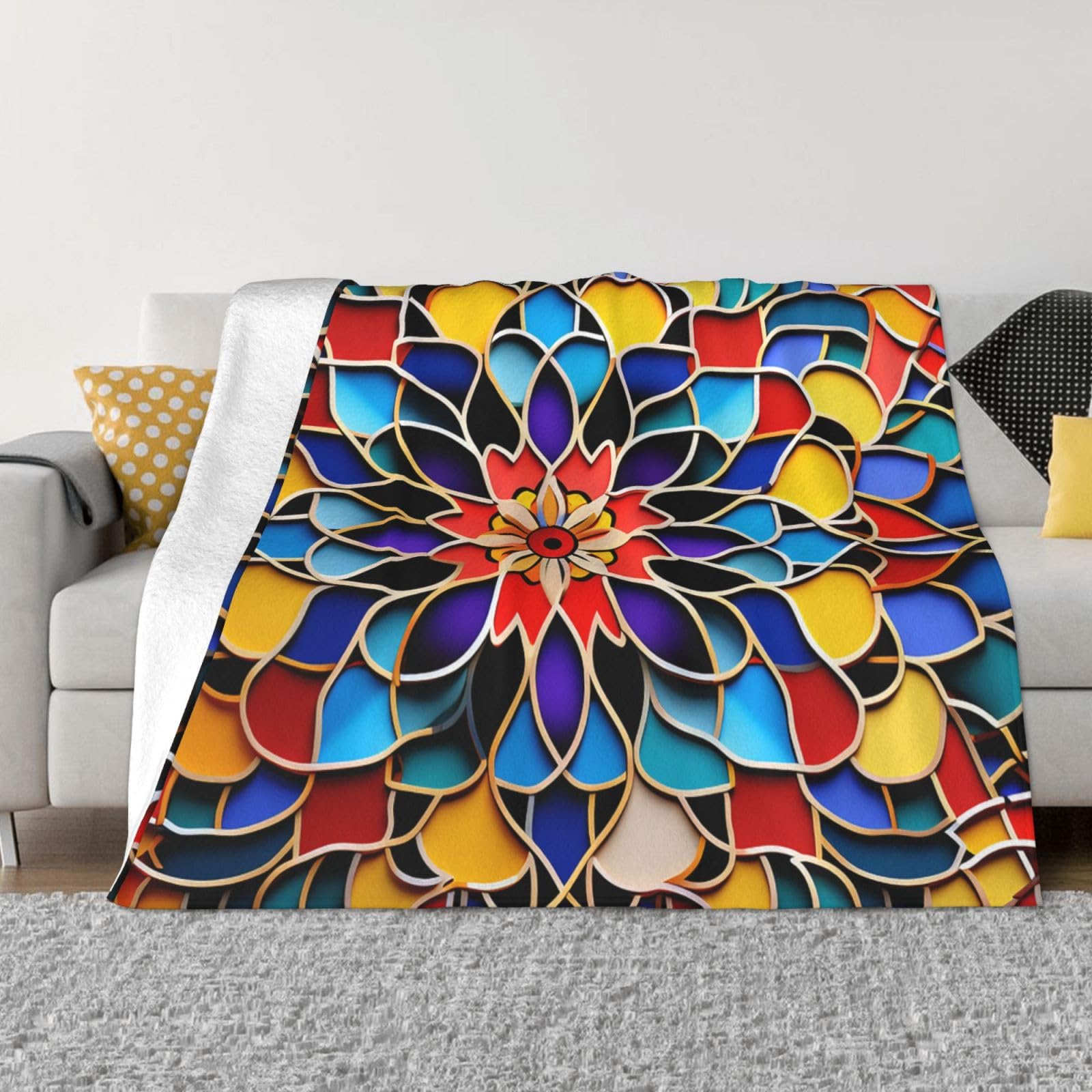 Couverture réversible haut de gamme en flanelle douce marocaine