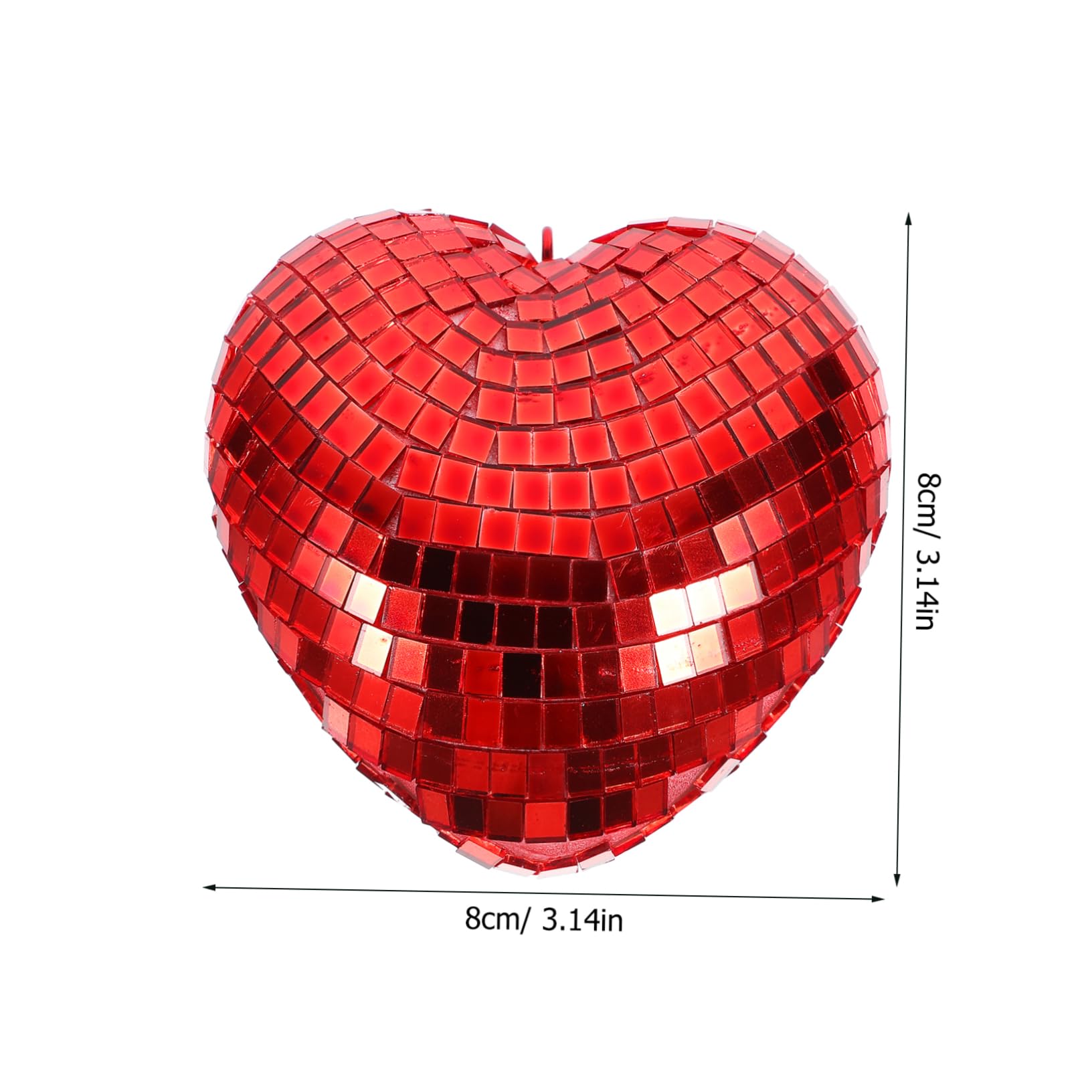 Cabilock Hanging Heart Disco Ball Reflective Disco Ball Pendant for Decorations