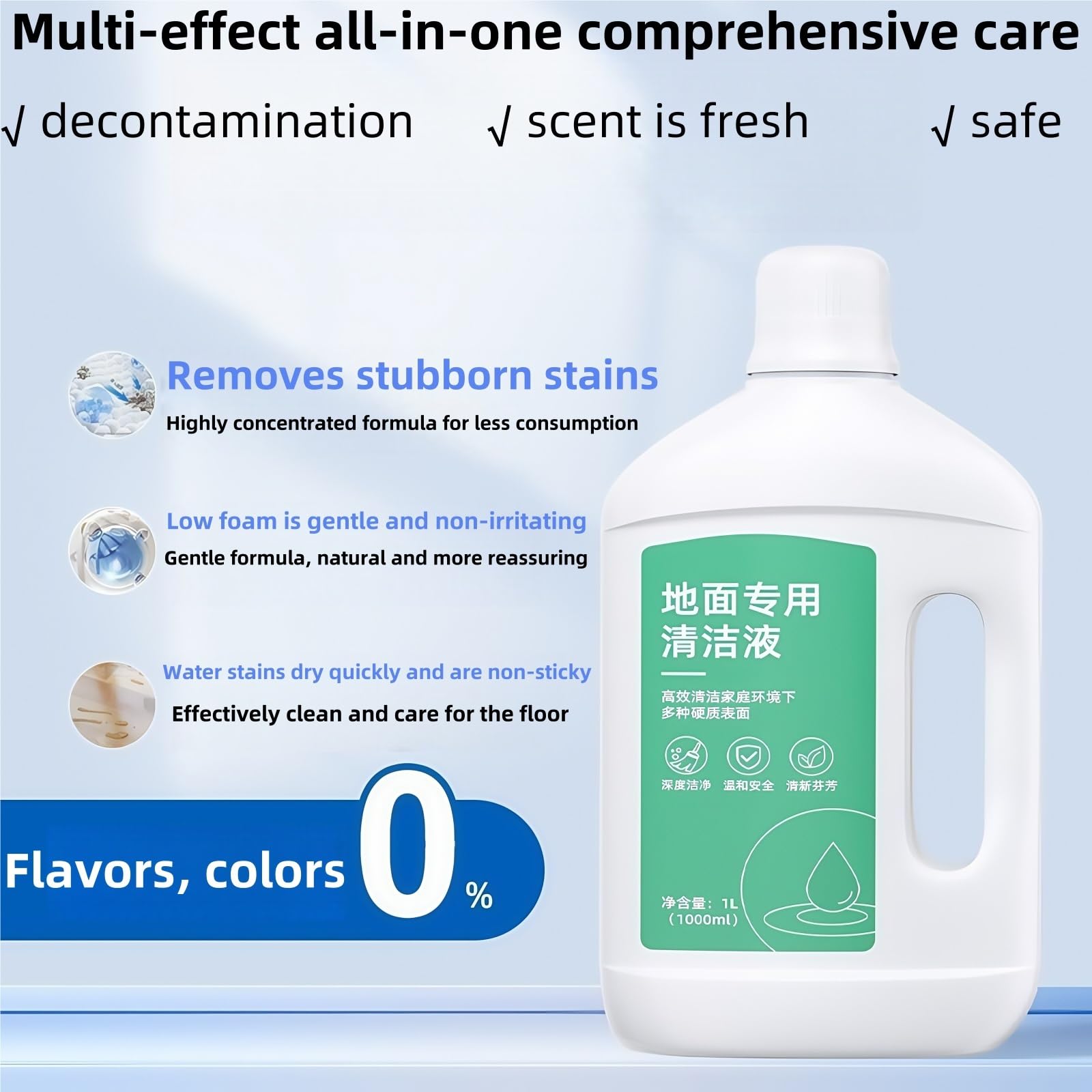 Líquido Limpiador For Fregadoras De Suelos 2 Botellas De 1 L Compatible Con Midea, Universal For Todas Las Series De Robots Aspiradores Detergente Y Líquido Limpiador De Suelos Accesorios