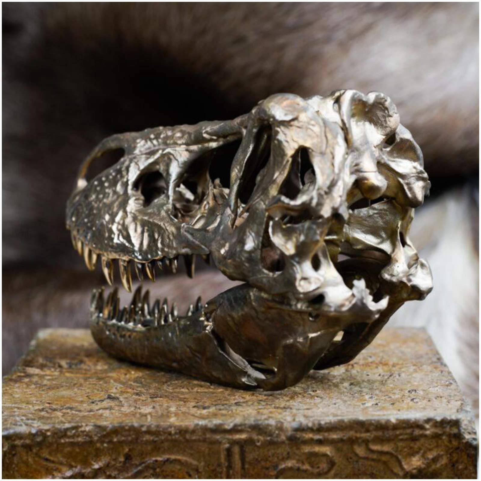 Amazon.co.jp: ティラノサウルス・レックスの頭蓋骨ブロンズレプリカ