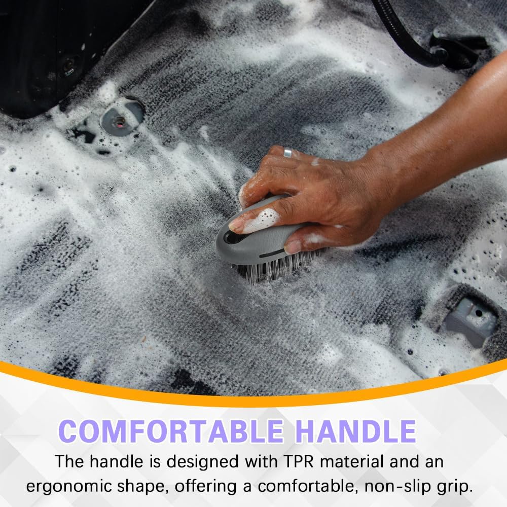 Carpet and Upholstery Cleaning Brush, Household Hard Bristle Brush, Car Plastic Gap Cleaning Brush, Universal Auto Detailing Brush for Car Interior Seat, Clothes and Sofa Cleaning