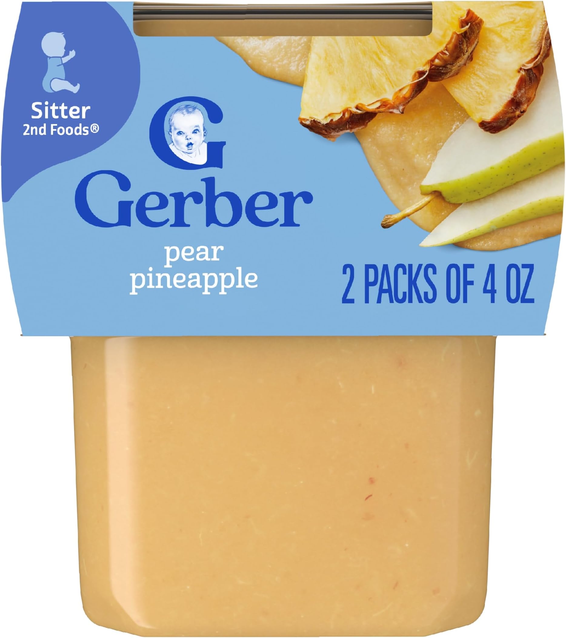 Stage 2 Baby Food, Pear Pineapple Puree Tub, Baby Puree, 16PK