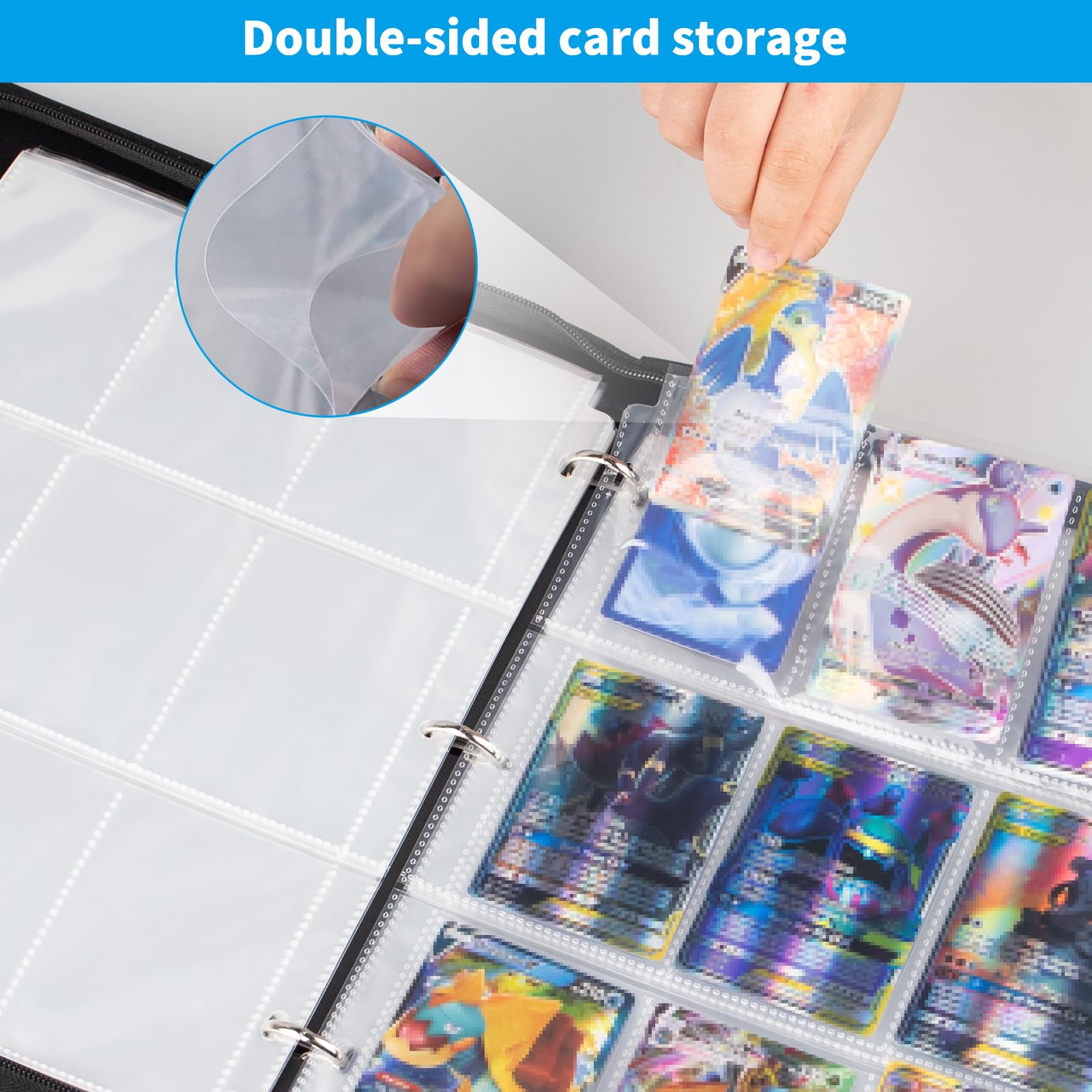 Moocuca Sammelalbum 900 Taschen - 50 Seiten Für Sammelkarten Aller Art