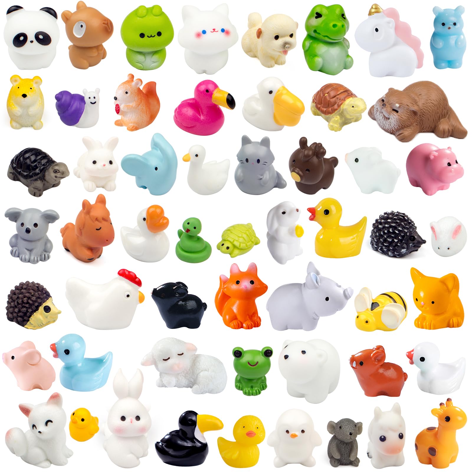 Prehalpty 55 Pcs Mini Resin Animal Figurines - dollhouse accessories | Mubboo