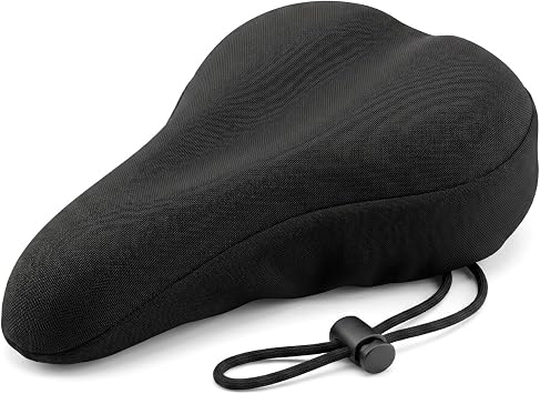 Bike Seat Cushion Cover - Extra Soft Memory Foam Bicycle Saddle Pad for Men & Women, Waterproof & Breathable Universal Fit for Mountain, Road, Exercise & Spin Bikes