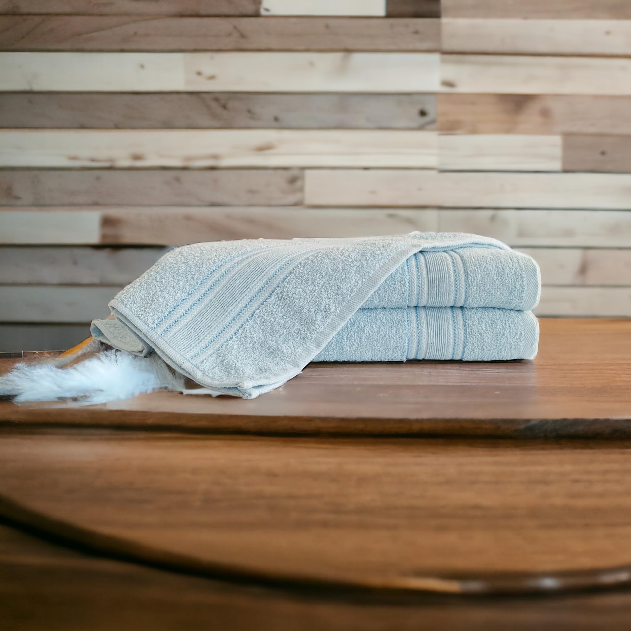 Lunox Home%100 Cotton Havlu Takımı Vücut Havlusu 90x140 cm, Baş Havlusu 50x80 cm, Ekstra Yumuşaklık (Mavi)