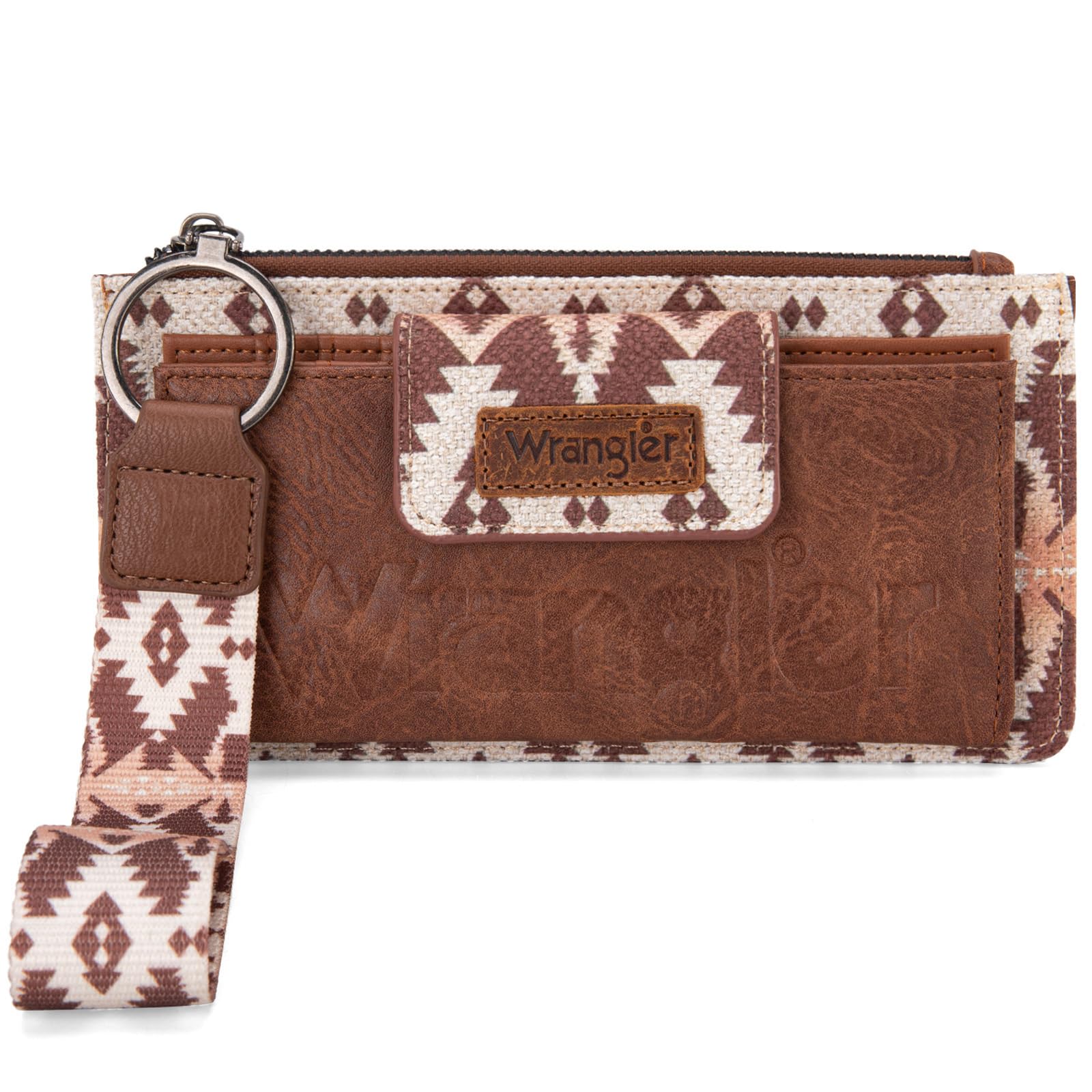 Wrangler Geldbörse für Damen, Azteken-Clutch, Handgelenk-Geldbörse mit Boho-Kreditkartenhalter