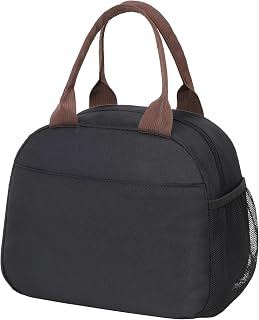 Bagseri Insulated Lunch Bag Women - Lunchboxes for Men Women Adult Reusable Leakproof Thermal Cooler Sack Food Handbags Case High Capacity for Work and Picnic (Black)