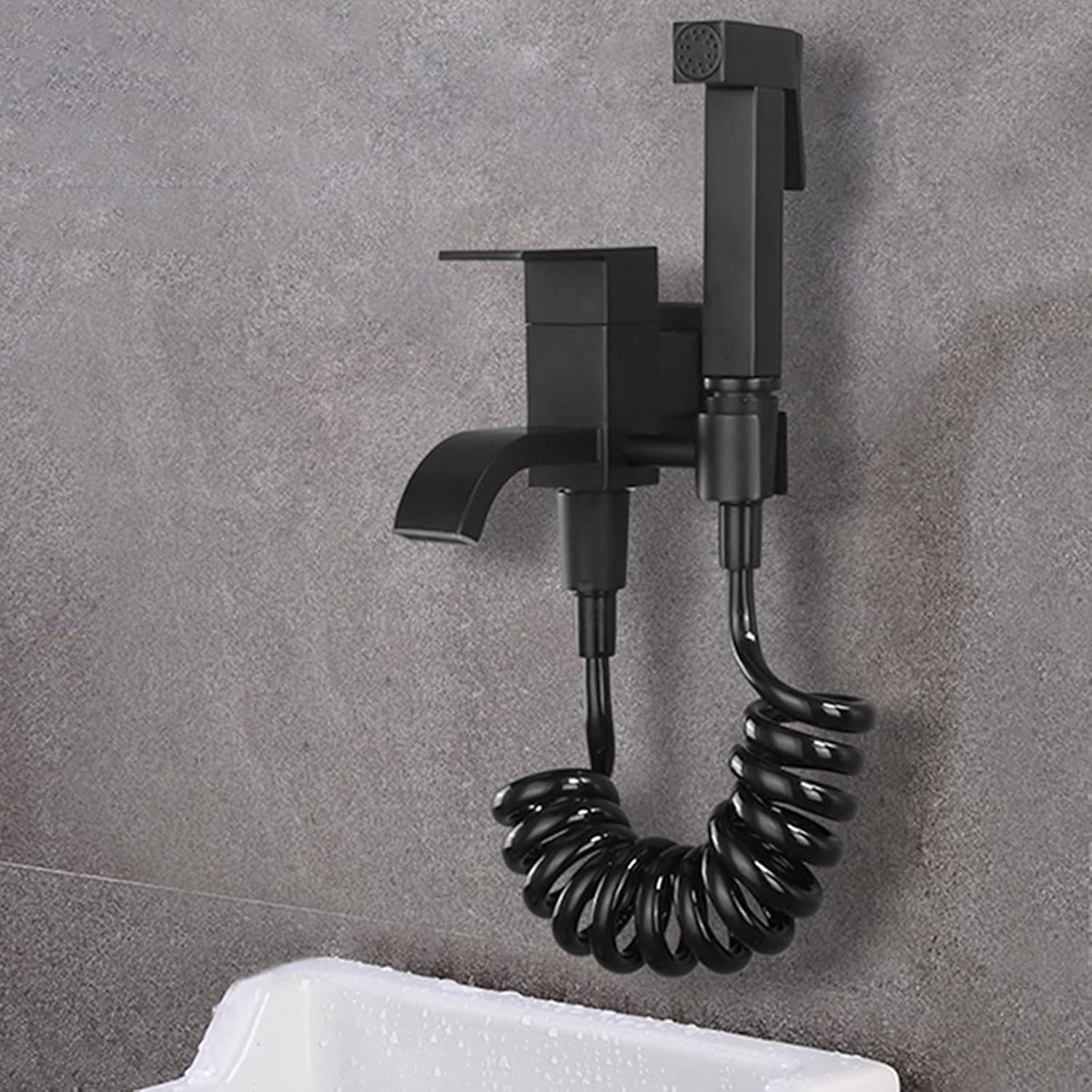 Bidet Sprayer Kit for Toilet Black Dual