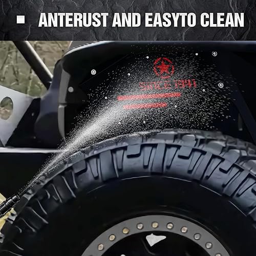 Vista 31 de Forros de guardabarros interiores delanteros compatibles con Wrangler JK y JKU Unlimited 2/4 puertas 2007-2018, estilo atornillable, cubierta