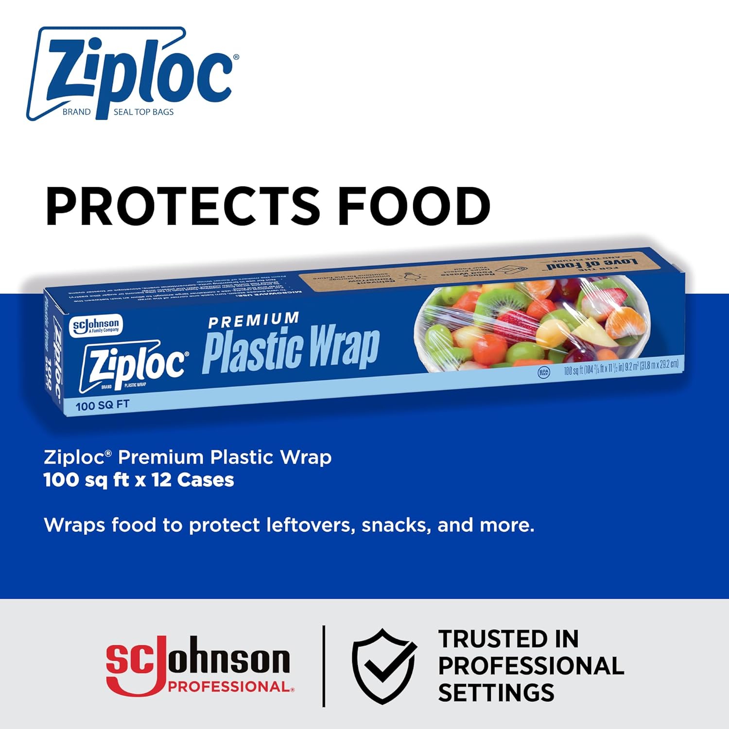 ZIPLOC® PLASTIC WRAP 100 SQFT/12 Case