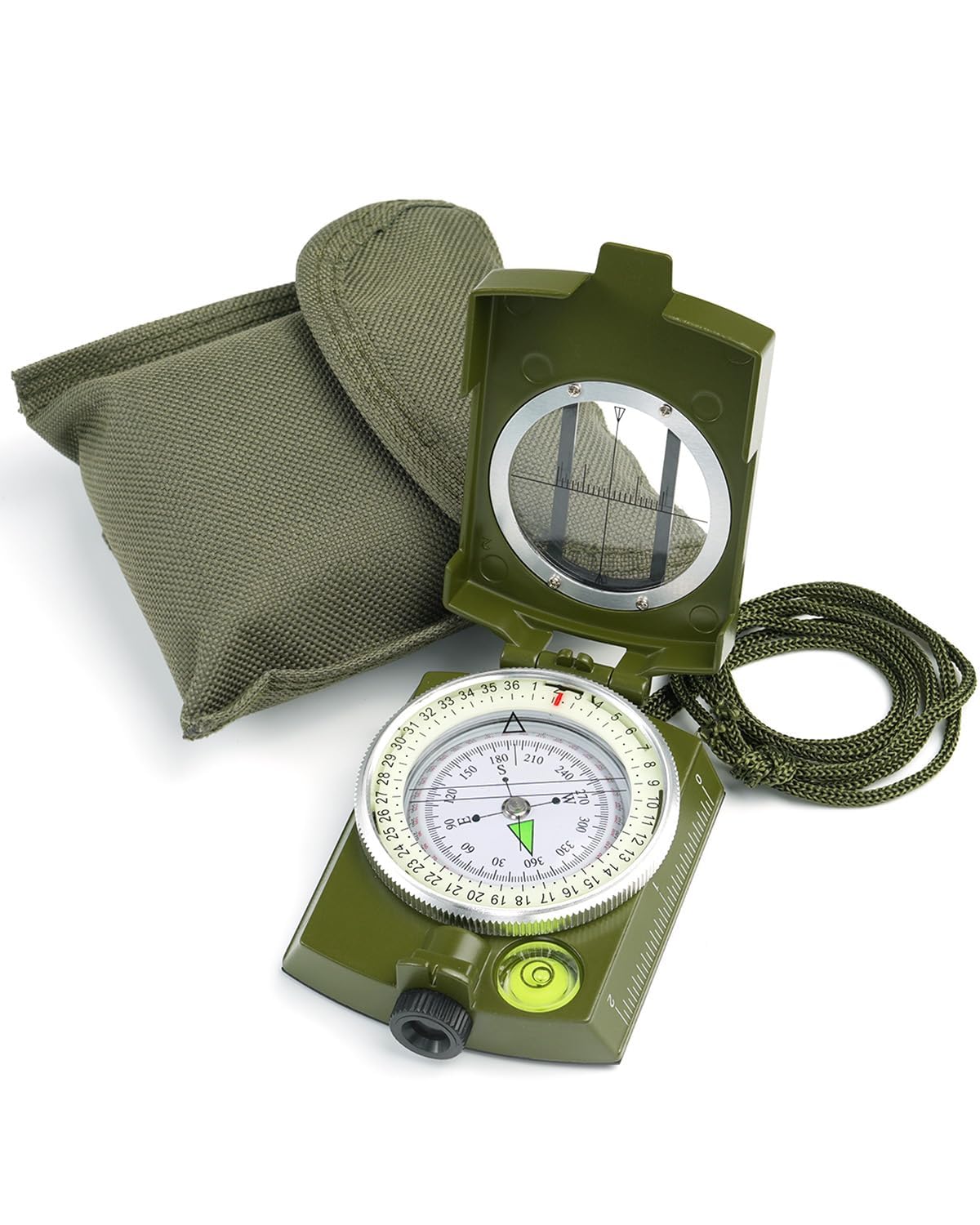 Artlicious Finding Directions Compass, High Accuracy Waterproof Military Compass for Directions (8 X 6.5 X 3 Cm, Green) Waterproof and Shakeproof Compass Army Green Suitable for Camping Hiking