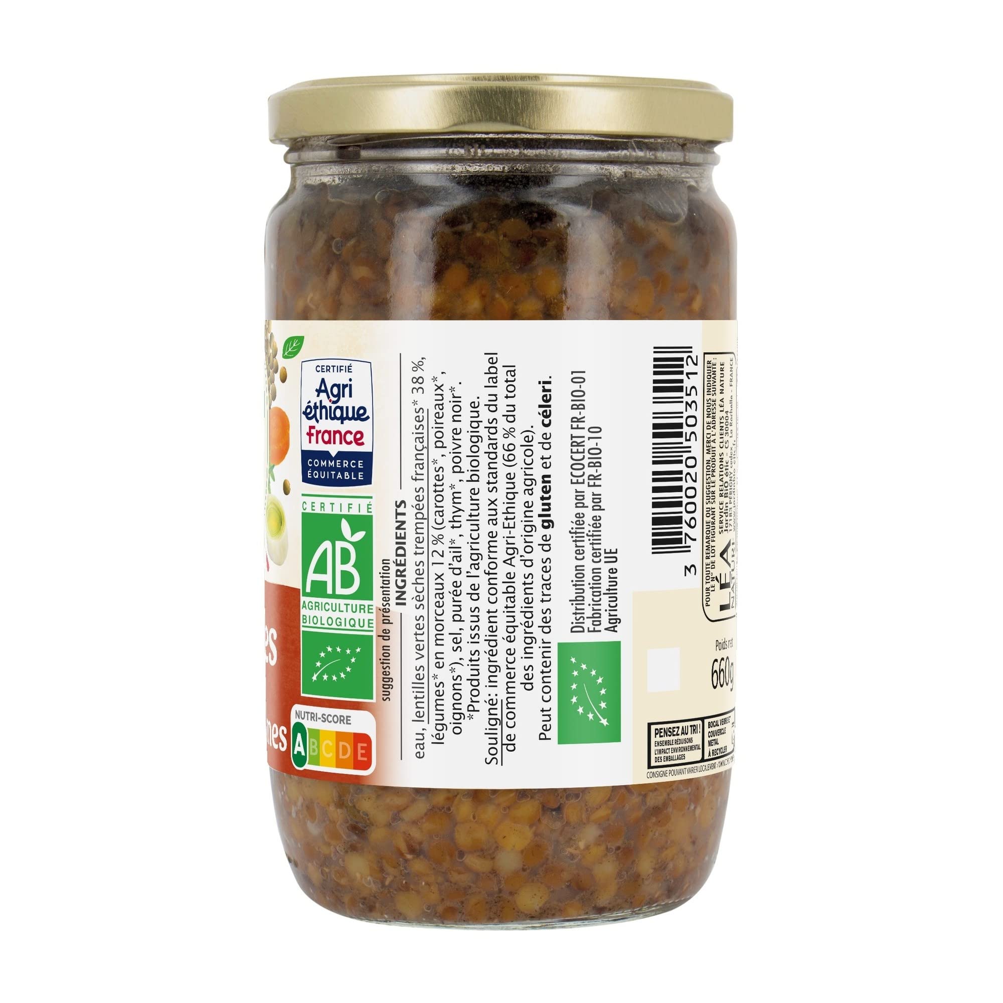 Jardin BiO étic - Lentilles Cuisinées aux Petits Légumes 660 g