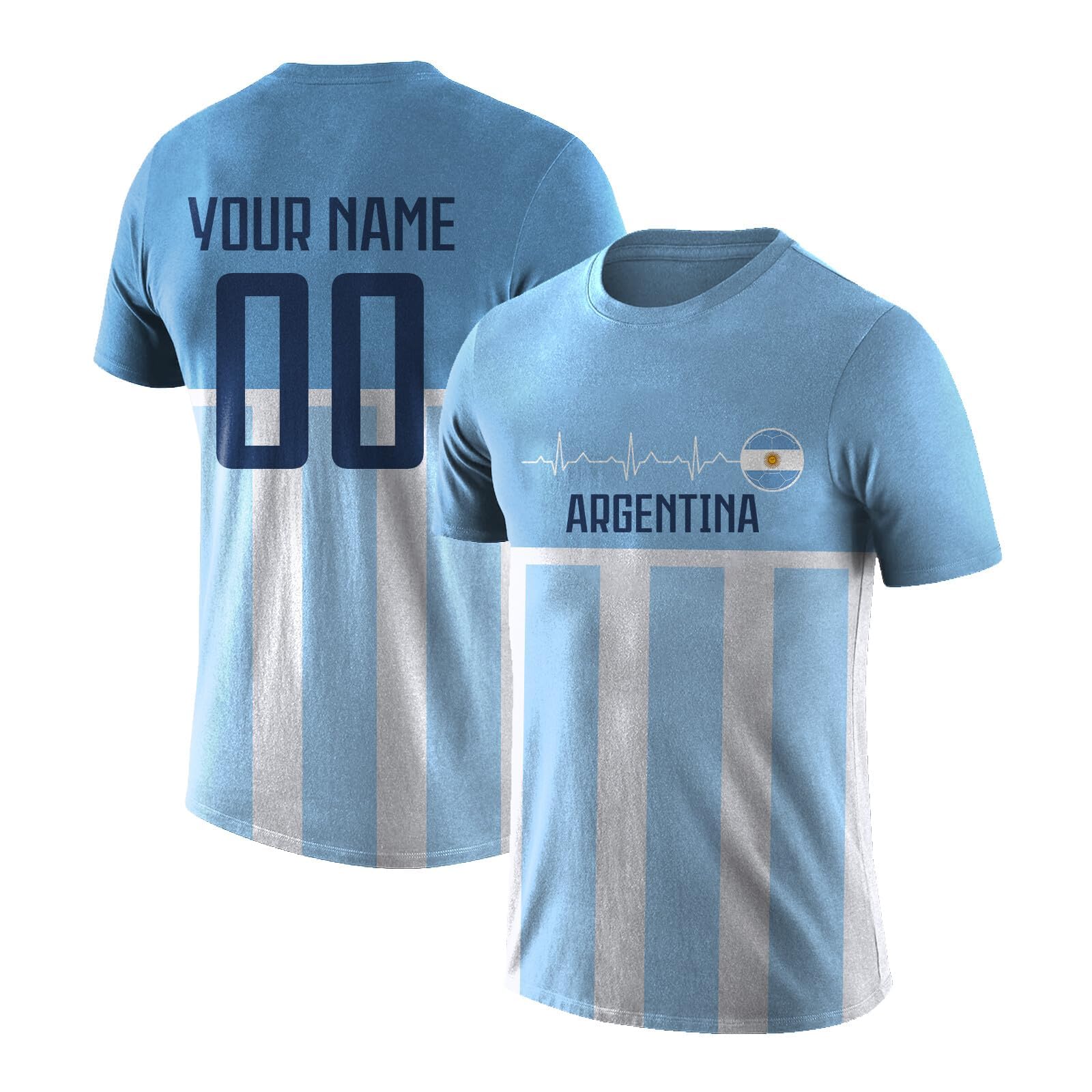 World Cup 2026 Argentina Football Jersey Personalised Name Number Fan Top — image 1