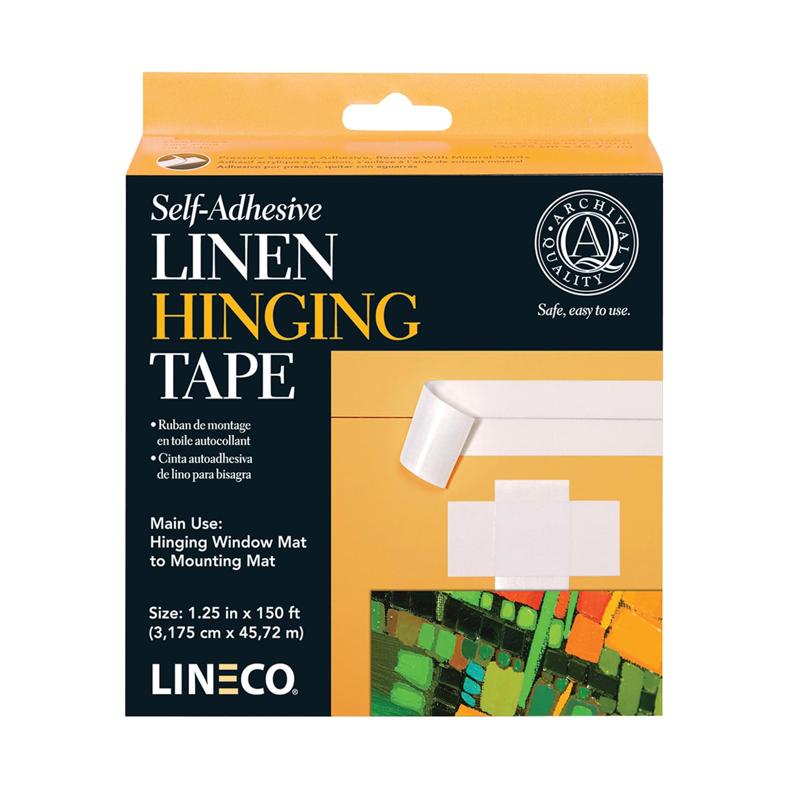 Lineco Samoprzylepna taśma samoprzylepna do archiwalnych linen - 3,5 cm x 30 m