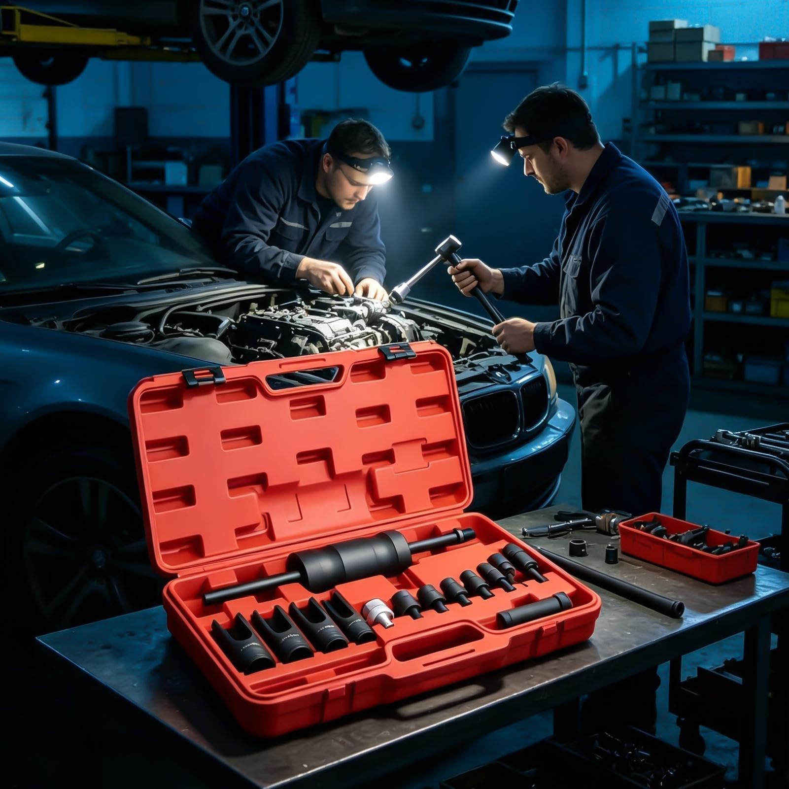 Générique Estrattore iniettore Kit Estrattore per Riparazione Motore Auto | Estrattore di trazione per auto Per Casa Garage Officina Esterno Berlina Camion Meccanico Tecnico