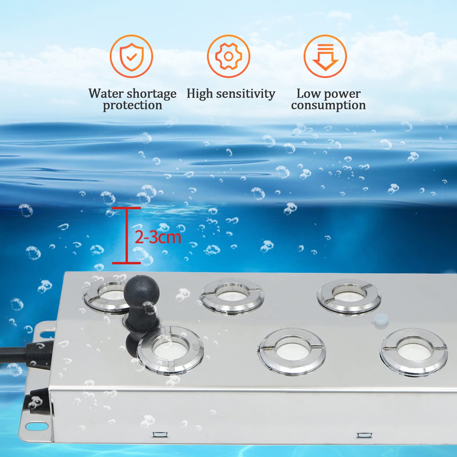 Nebelmacher 6 Kopf Ultraschall Nebelgerät 5.5L/H mit 250W Wasserdichtem Netzteil Schweres Nebelgerät Innenhof Nebel Luftbefeuchter Teich Nebelgerät für Gartenbau Gewächshauslandschaft