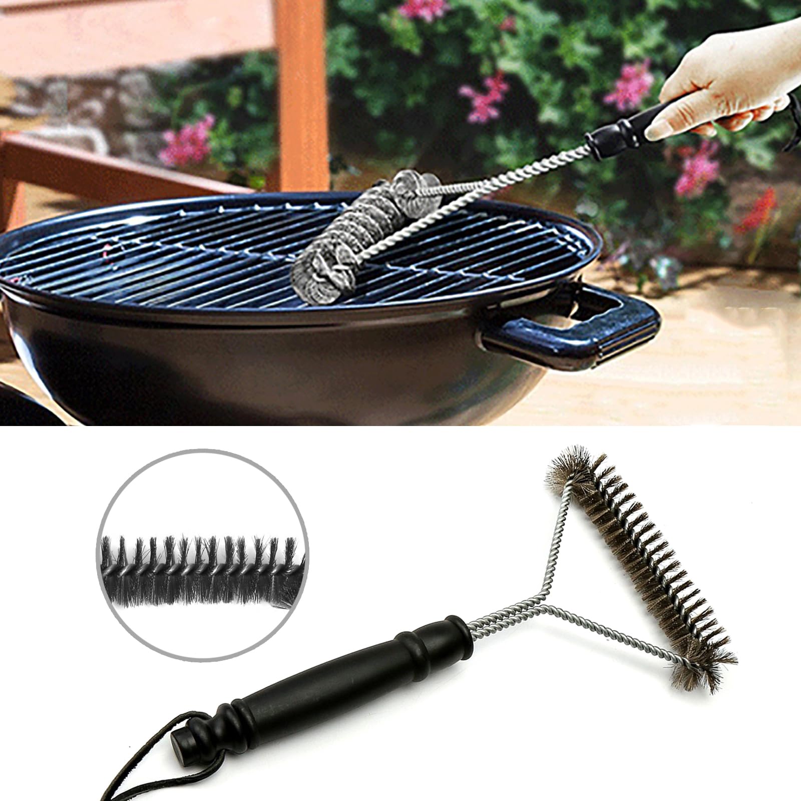 QIEIEI BBQ Wire Brush BBQ Cleaner Grills Brush Oven Cleaner Steel Wire Curls Grills Brush Barbecue Brush