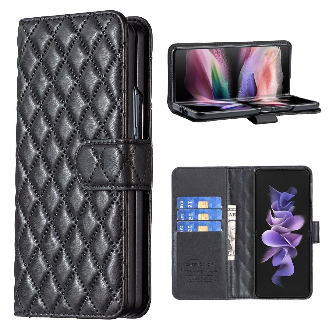 Housse Samsung Galaxy Z Fold 5 noir étui portefeuille cuir à rabat aimanté - 7