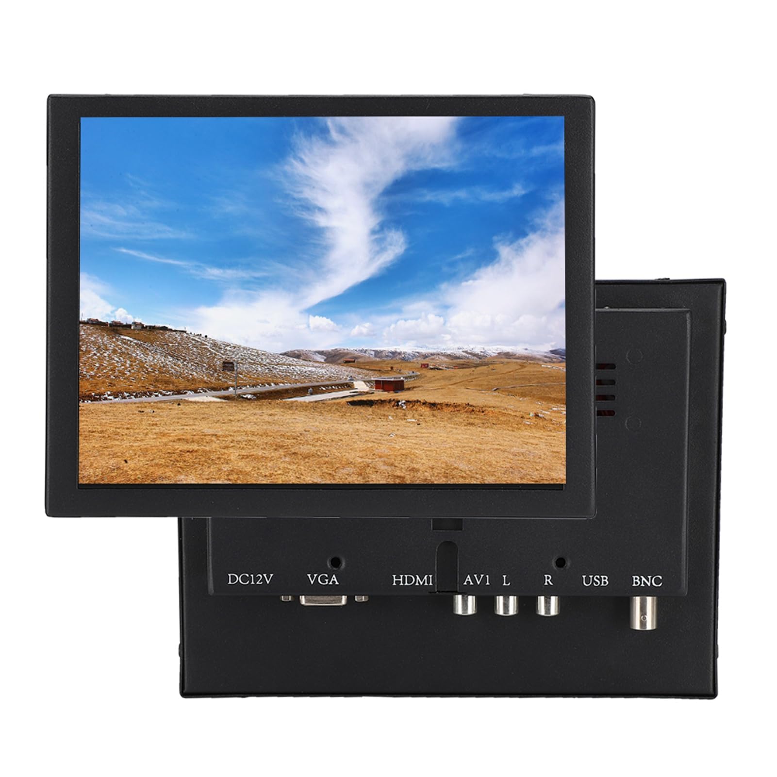 Touch Screen di Resistenza da 8 Pollici, Monitor Industriale Integrato, Monitor Interamente in Metallo, con Risoluzione 1024x768, Display Widescreen 4:3, per PC, CCTV, Videocamera, Computer(8")