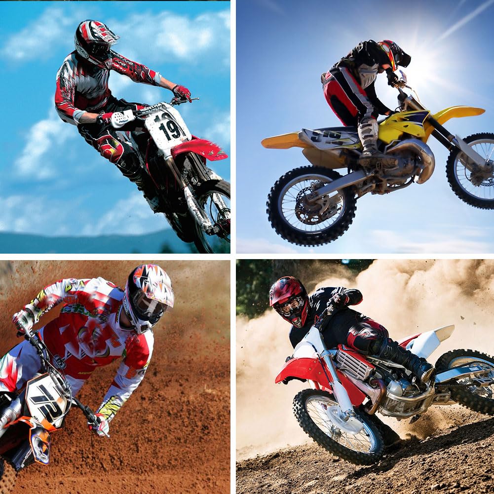 Lot de 2 lunettes de protection pour VTT, moto tout-terrain, homme et femme, lunettes de motocross, lunettes de course MX, lunettes de casque UV, anti-buée, anti-rayures, coupe-vent, anti-poussière