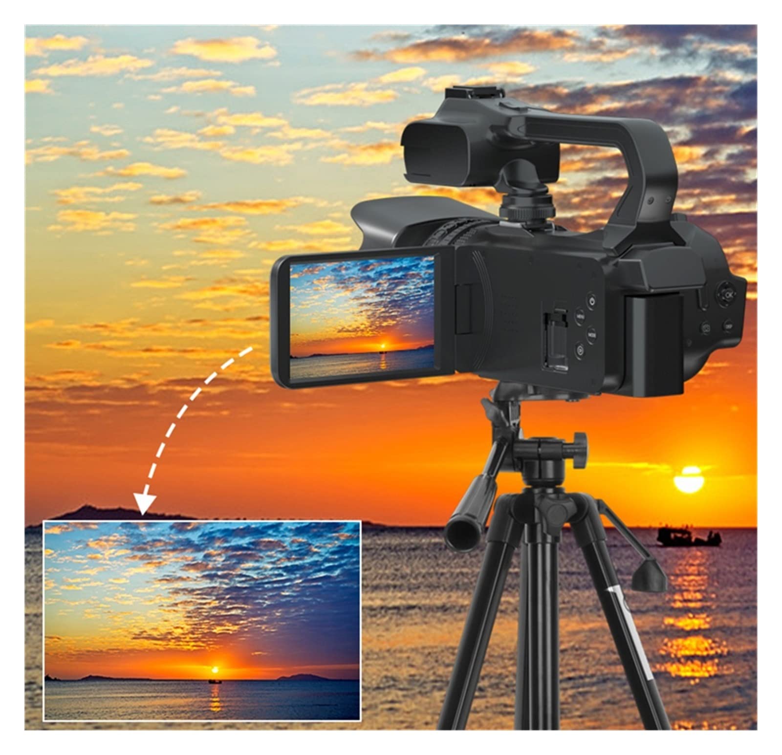 Registratore per videocamera Vlogging con videocamera Videocamera professionale Full 4K Zoom 18X 4quot;Touch Screen 64MP Videocamera Time Lapse Digital Recorder Streaming Webcam(64G SD Card,Video Came