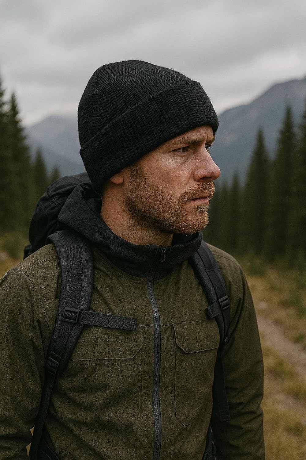 Oregon Beanie with Beaver and Mt. Hood Woven Patch - Image 5
