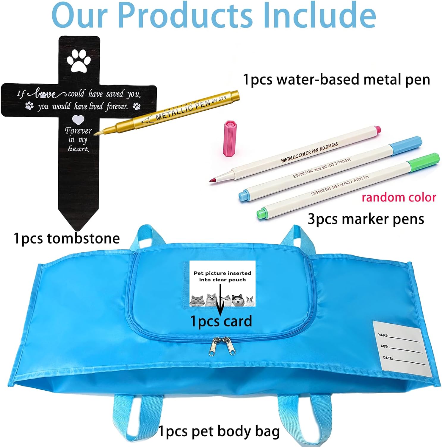 Eco-Friendly Pet Casket Body Bag, Pet Burial Box with Dignity, Dog Casket for Burial and Cremation by Customizing with Your Own Words for All Pets - Dogs, Cats, Rabbits and More.（L