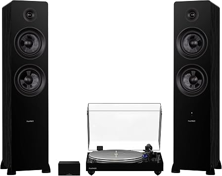 Fluance RT85 Reference High Fidelity Vinyl Turntable Piano Black, PA10 Phono Preamp and Ai81 Powered Floorstanding Speakers Black Ash, Ortofon 2M Blue Cartridge, 150W Class D Amplifier, Bluetooth
