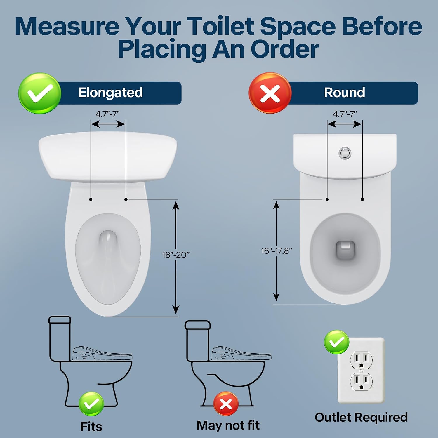 Bidet Toilet Seat,Voice Control,Auto Open,Heated Water,Elongated | Warm Air Dryer,Heated Seat,LED Temp Display,Wireless Remote,Self-Cleaning Nozzle,Night Light,Bubble Shield