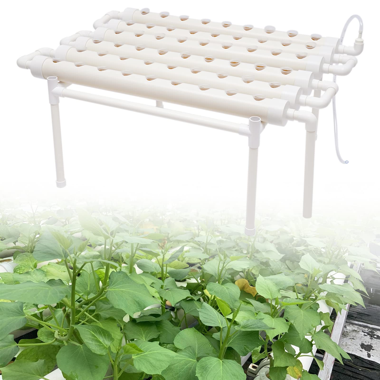 Sistema idroponico, 54 fori, 6 tubi, sistema di coltivazione idroponica, kit idroponico, kit per la coltivazione del sito idroponico, PVC-U, giardini acquatici, kit idroponici vegetabili,