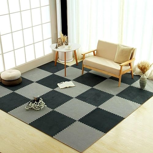 Vista 12 de Tapete cuadrado de 12 x 12 pulgadas, 12 unidades, antideslizante, lavable, esponjoso, suave, de espuma de rompecabezas, alfombras de escalada