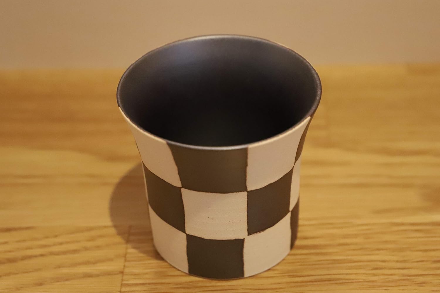 Yamaki Ikai Japanese Sake Glass Black 180cc Mino Bunyama Black City Matsuyaki Cup L1709