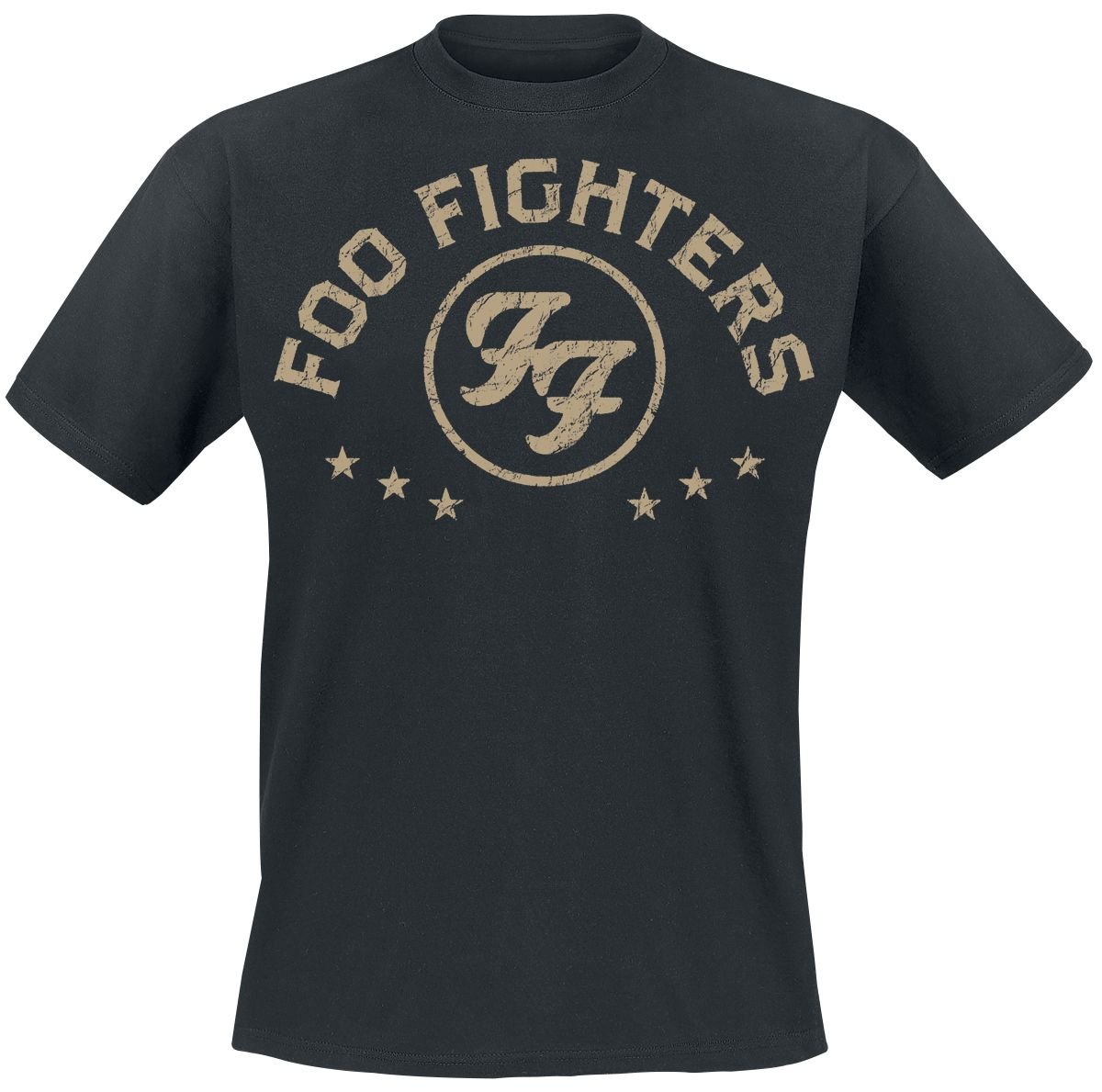 Générique Foo Fighters Arched Star Homme T-Shirt Manches Courtes Noir 100% Coton Regular/Coupe Standard