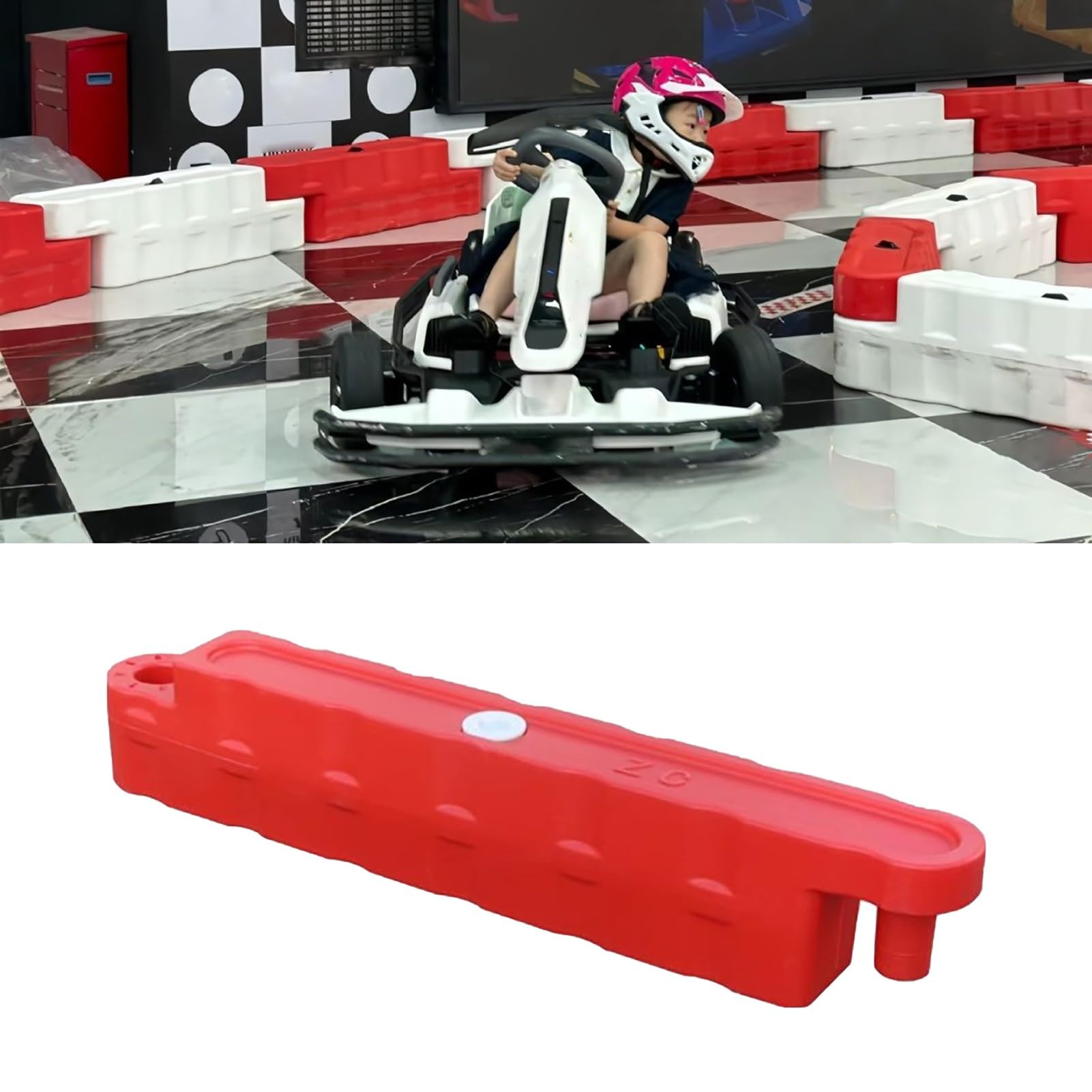 Bumper Car Race Track Go Kart Barrier Lane, Water-Filled Runway Fence for Amusement Parks/Large Shopping Mall, Easy to Install Go Kart Car Bumper(Red 2 Pcs,Small)