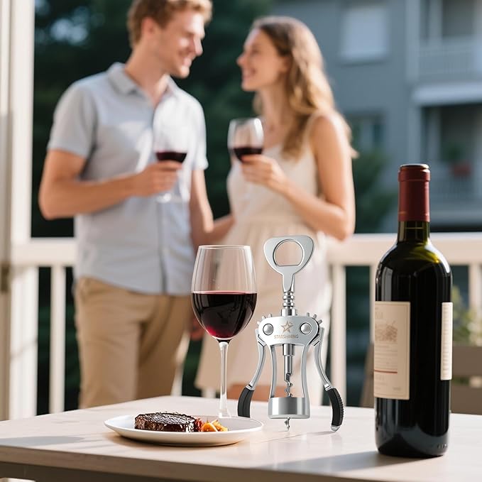 Sacacorchos de Alas Manual de Aleación de Zinc, Abridor de Vino miniatura 2