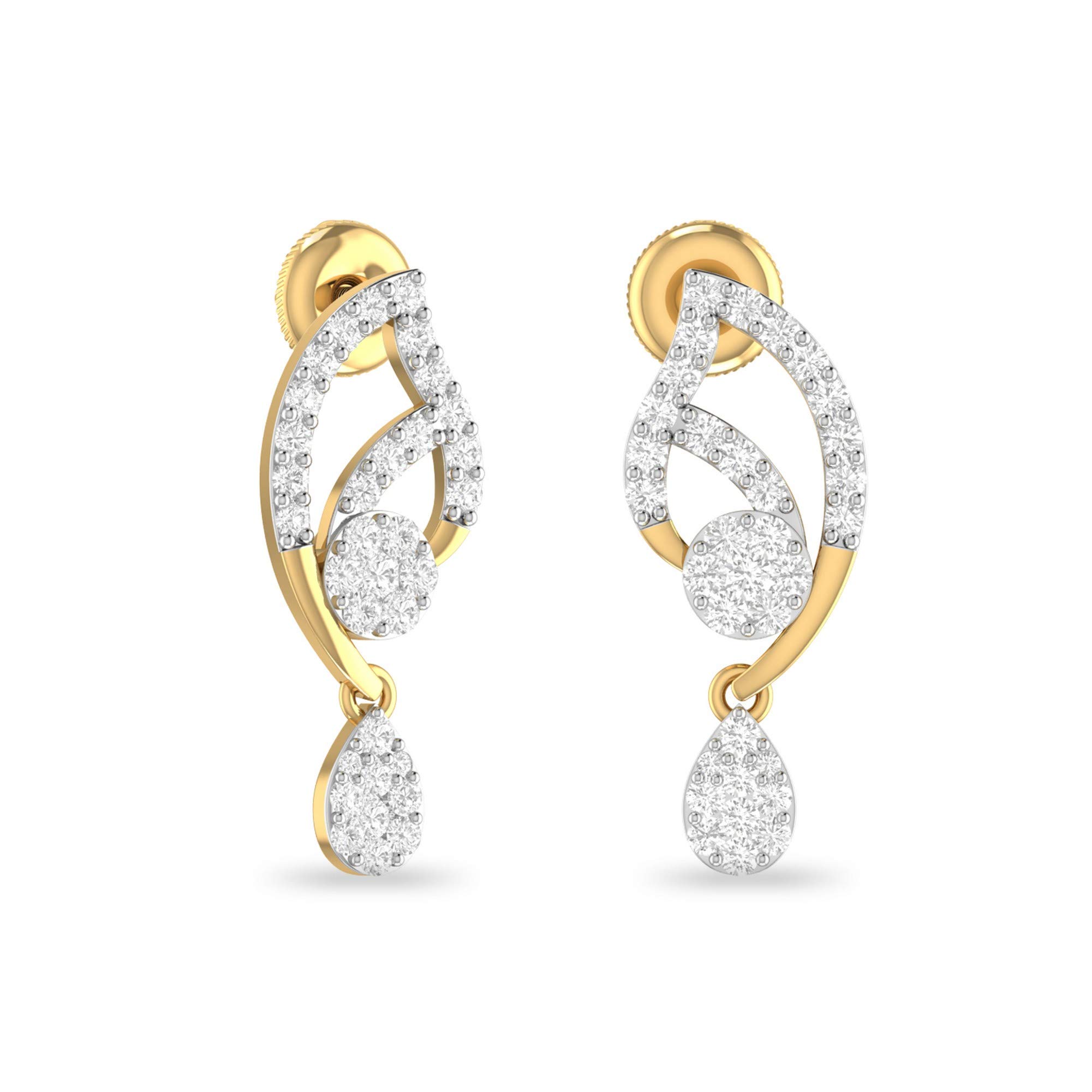pc jeweller Yellow Gold and Solitaire Stud Earrings for Women-picture-45