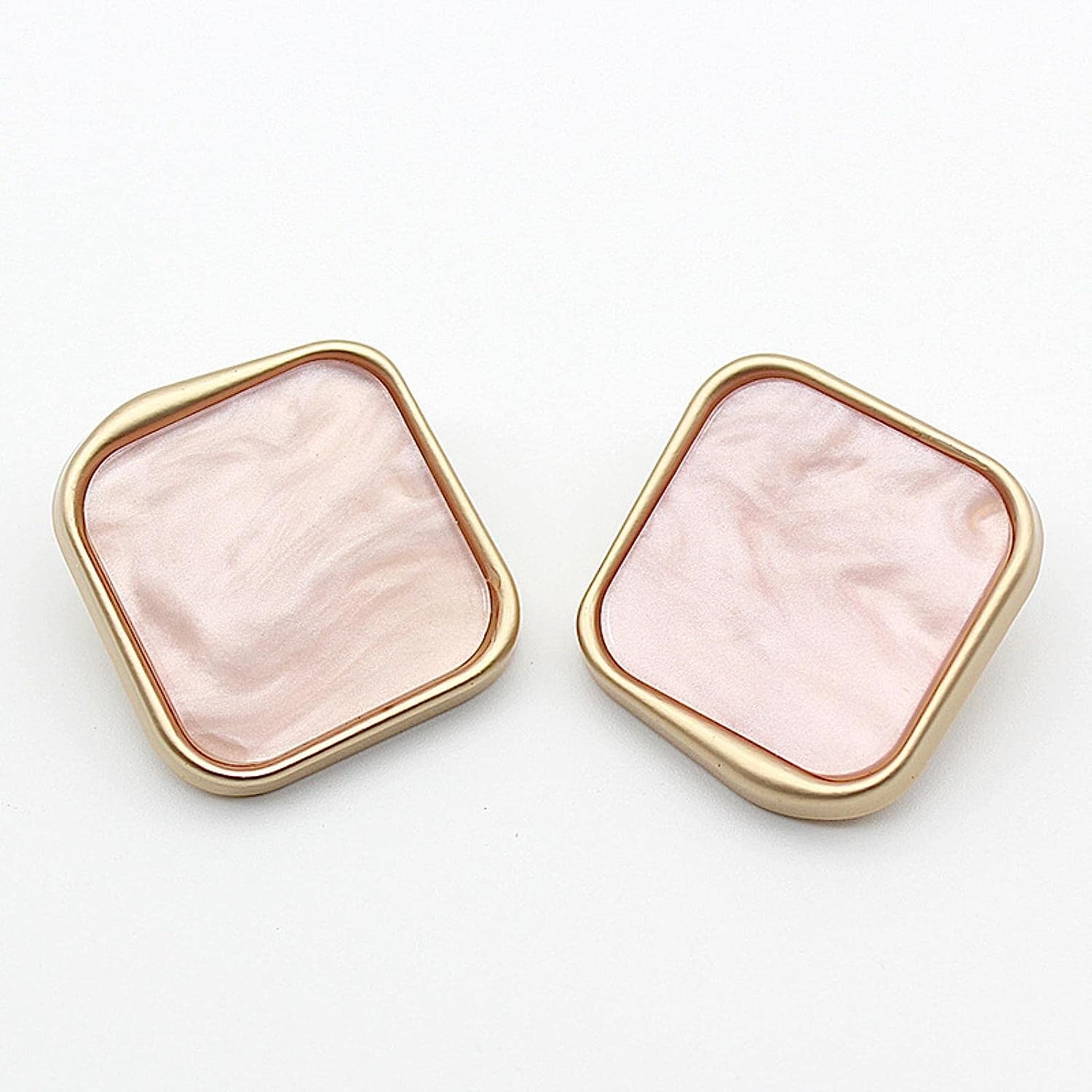 Bottoni per camicia, bottoni in metallo, 10 bottoni grandi da 30 mm per cappotto, design piatto convesso, bottoni neri per abbigliamento accessori da cucito, bottoni quadrati rosa per camicia marrone