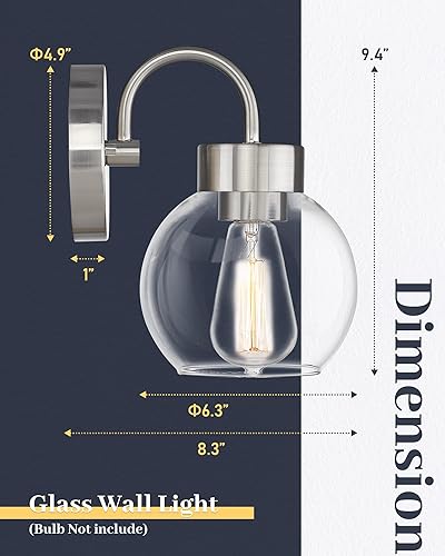 Miniatura 4 de EAPUDUN Lámparas de baño sobre espejo, 1 luz de níquel cepillado para baño, apliques de pared modernos para baño, lámpara de porche de baño,