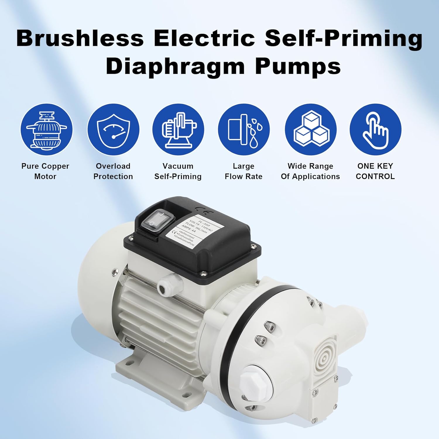 AC 110V-120V Diesel Exhaust Fluid Transfer Pump, DEF Fluid Pump for DEF, Automotive Urea, Oil, Water etc, Self-Priming Electric DEF Pump Compatible with U.S. Plug,400W, 10.6 GPM, 36ft Lift