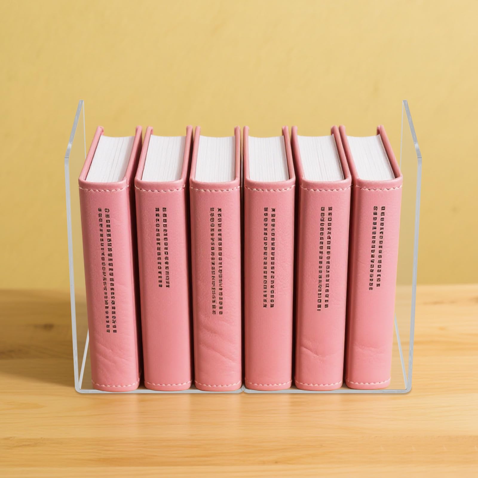 16 Sujetalibros de Acrílico Transparente 3mm, Forma de L con Almohadillas Antideslizantes, 12.5x12.5x18.5cm, para Libros, Estantería, Escritorio, Oficina, Escuela, Biblioteca, Hogar