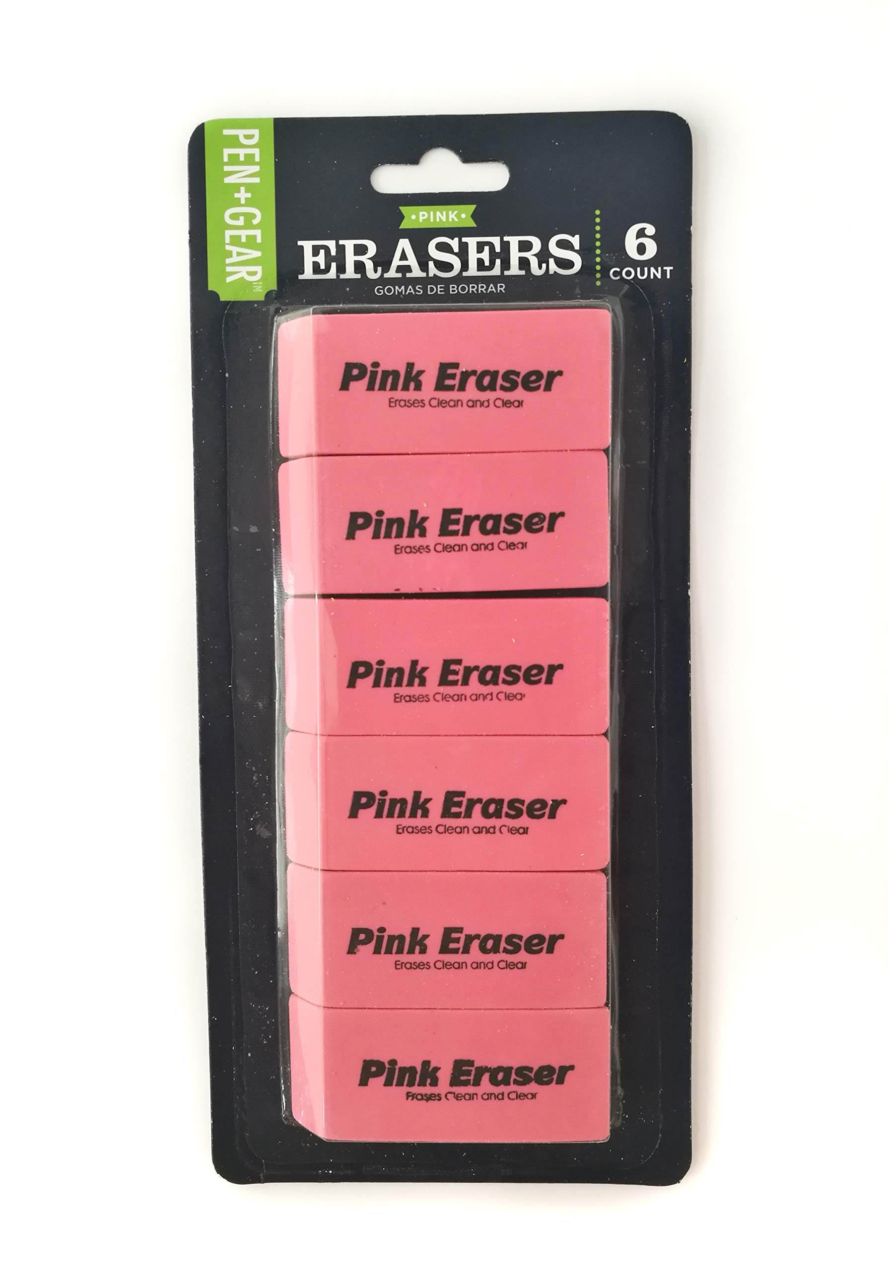 Pen+GearSmudge-Proof Pink Erasers 6 Count