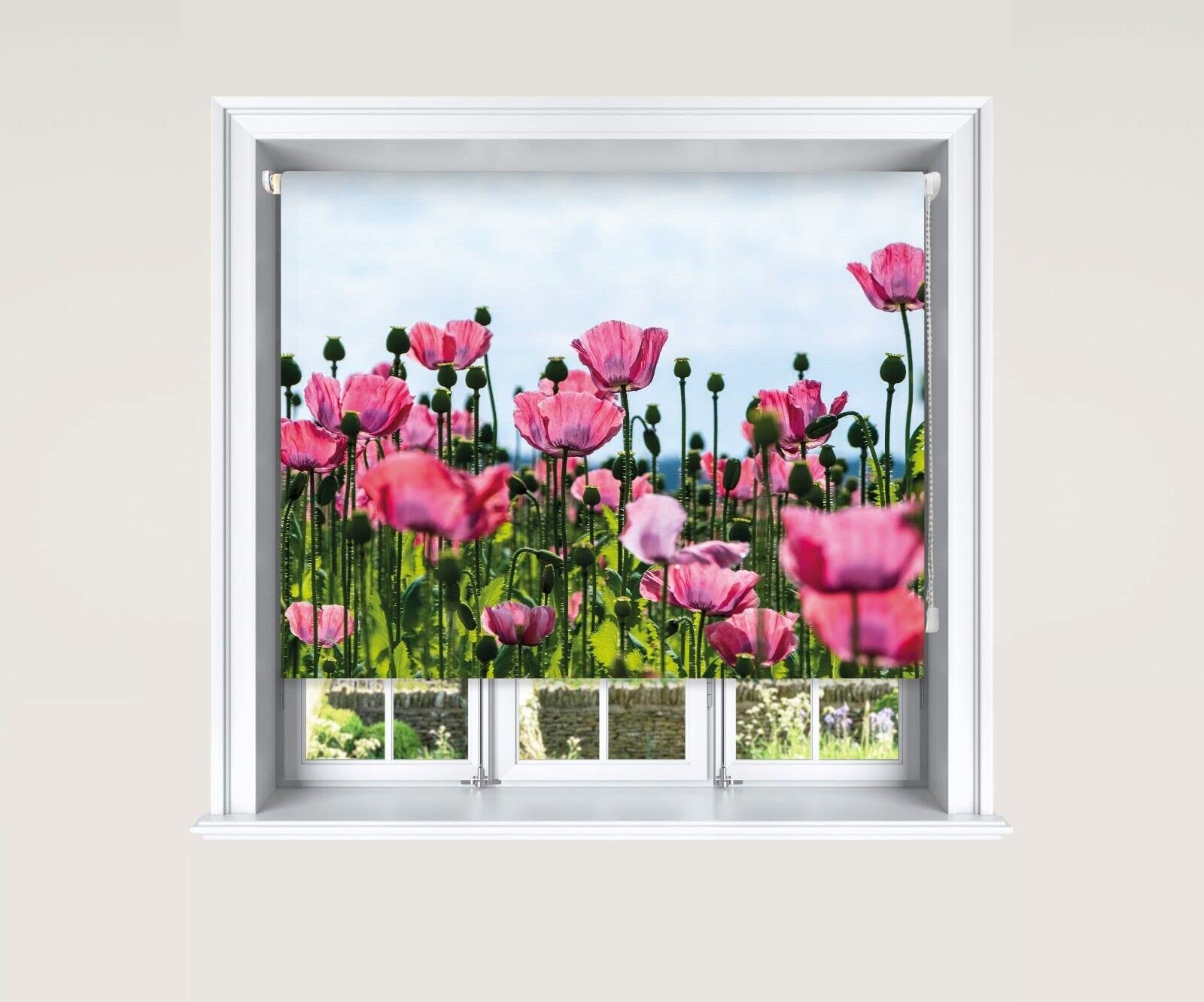 Lister Cartwright Pink Poppy Field Blackout Roller Blind Roller Blinds (180 Cm Width X 140 Cm Drop)