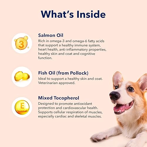 Miniatura 7 de Vets Preferred Aceite de salmón salvaje de Alaska para perros, piel y pelaje, aceite de pescado Omega 3 de primera calidad para un pelaje saludable
