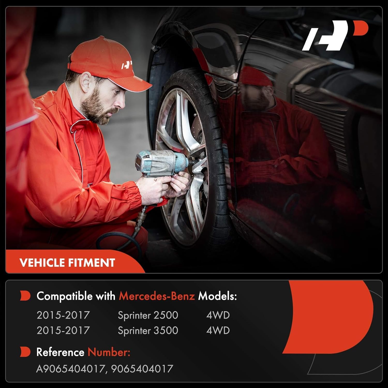 a-premium abs wheel speed sensor compatible with mercedes-benz models - w906 sprinter 2500/sprinter 3500, 2015-2017, 4wd - front driver or passenger side, replace# a9065404017, 9065404017