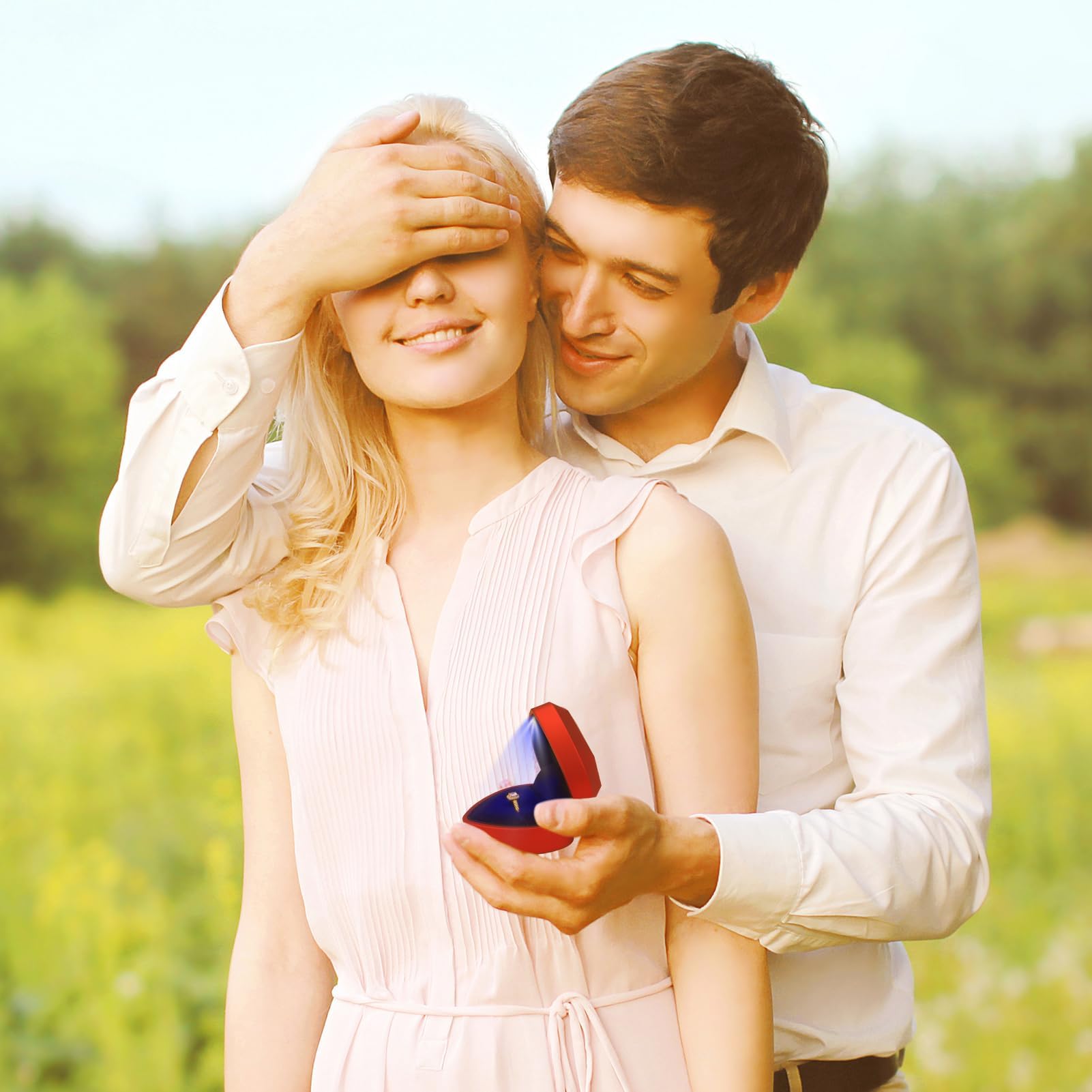 Homirty Boîte à Bague En Forme De Coeur, Boîte à Bague Avec