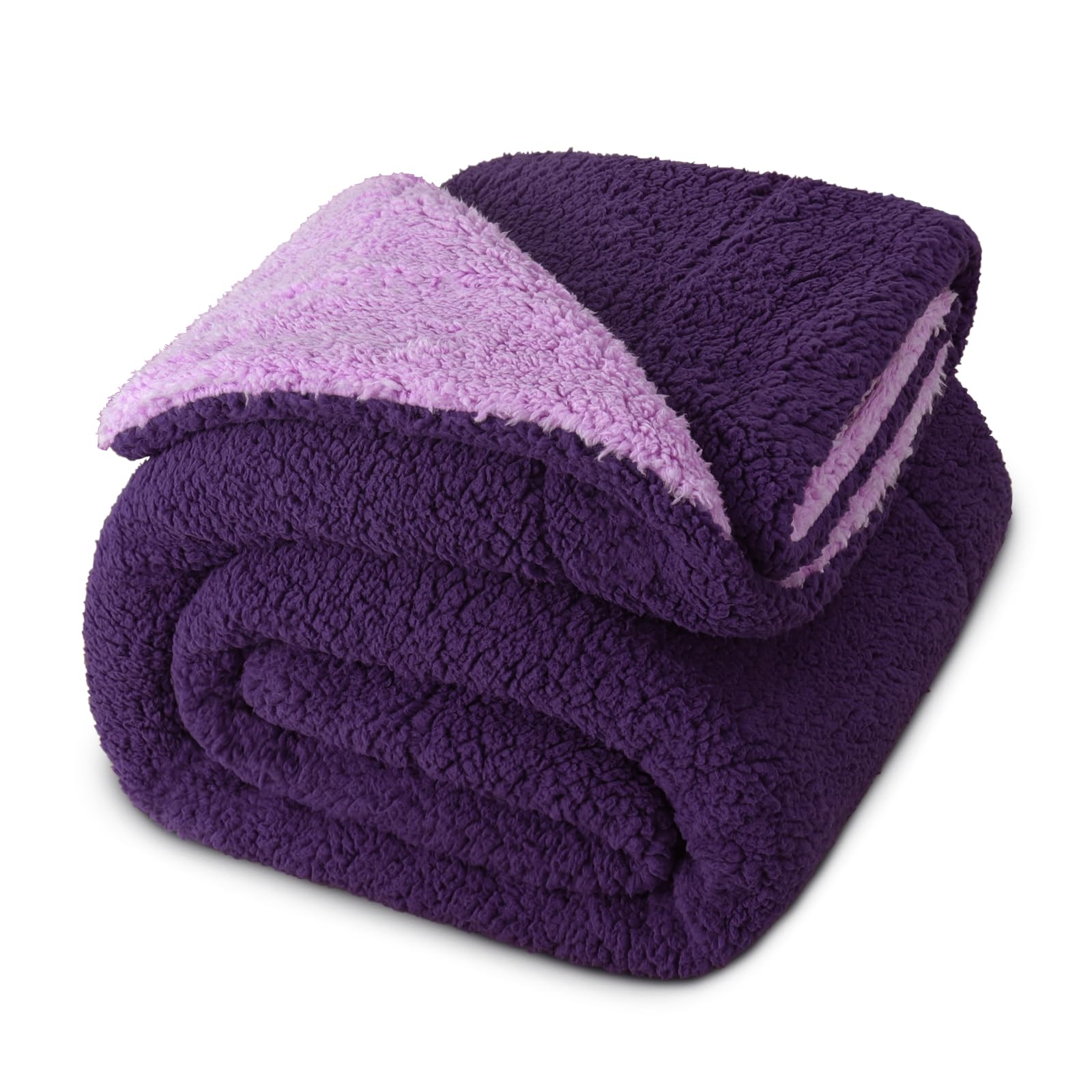 Exclusivo Mezcla Reversible Sherpa Fleece Throw Blanket for Couch, Soft  Plush Blanket for Bed, Thick Warm Fluffy Blankets for Winter, 50x60 Inches